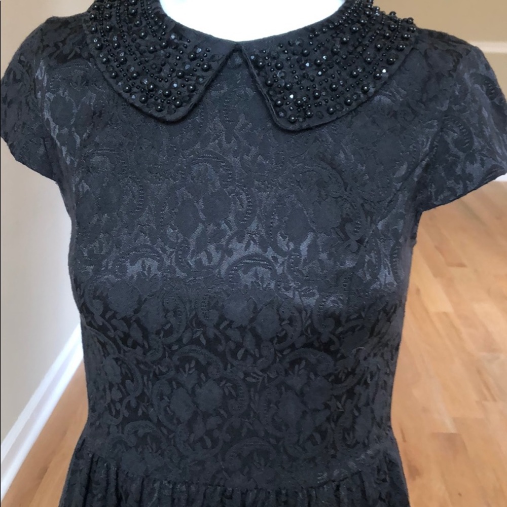 kensie black dress with beaded collar - Picture 3 of 3